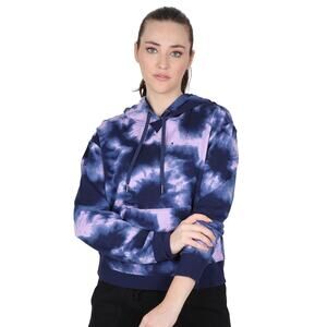 Champion Women’s Hoodie Buzo Campus French Terry Tie Dye Purple Navy Purple S